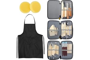 Blisstime 42pcs Pottery Tools, Clay Sculpting Tool Kit Air Dry Clay Tools, Clay Kit for Pottery Wheel, DIY Arts and Crafts