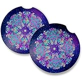 Scared Eye | Car Coasters for drinks Set of 2 | Perfect Car Accessories with absorbent coasters. Car Coaster measures 2.56 inches with rubber backing.