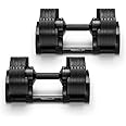 NÜOBELL® Adjustable Dumbbell Set, 5-50 LB or 5-80 LB, Easy Twist 2024-25 Model, All-In-One Weights Set (Pair) for Home, Original Manufacturer