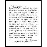 ZEARPT What is Success Inspirational Print, Motivational Quote Poem, Literary Poster, Office Wall Decor, 8x10 inch Unframed