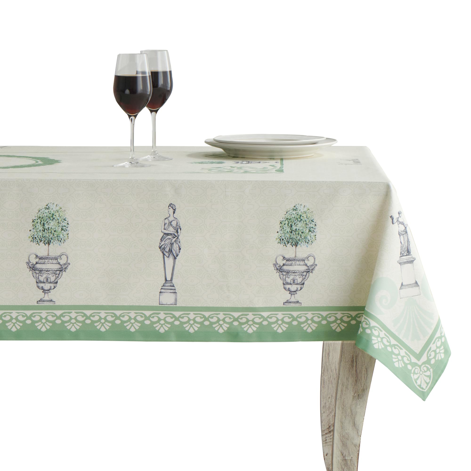 Maison d' Hermine Table Cloth Rectangle Table 100% Cotton 180 cm x 140 cm Tablecloth Reusable Everyday Use for Dining Farmhouse Home Party Festive Gifts for Mothers Day (Jardin Du Roy)