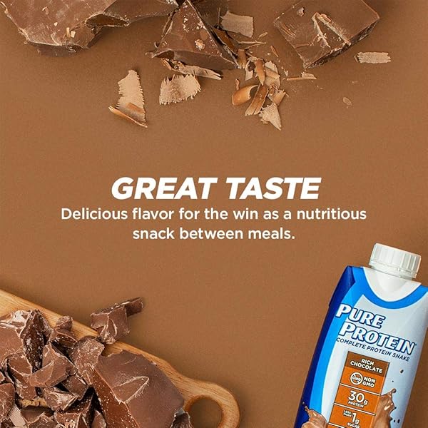 PURE PROTEIN CHOCOLATE PROTEIN SHAKE | 30G COMPLETE PROTEIN | READY TO DRINK AND KETO-FRIENDLY | VITAMINS A, C, D, AND E PLUS ZINC TO SUPPORT IMMUNE HEALTH | 11 FL OZ (PACK OF 4)