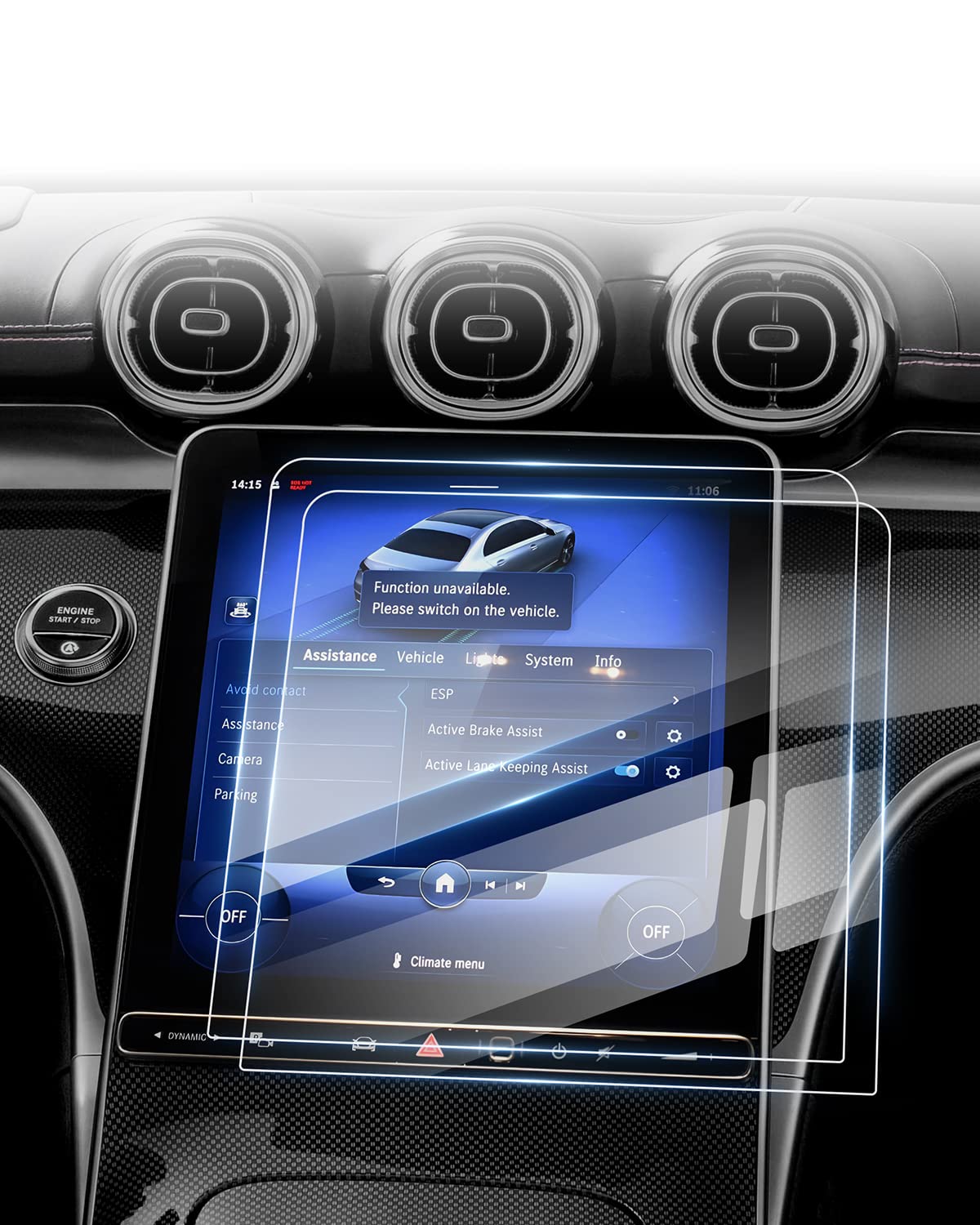 Photo 1 of [Upgrade] 2 Pack 11.9-Inch Screen Protector for 2022~ 2025 2026 Mercedes Benz C300 C Class C250 /2023 ~ 2026 GLC300 [No Glare & Fingerprint] Touchscreen 9H Tempered Glass Navigation Radio Screen Protector Benz C300 Accessories