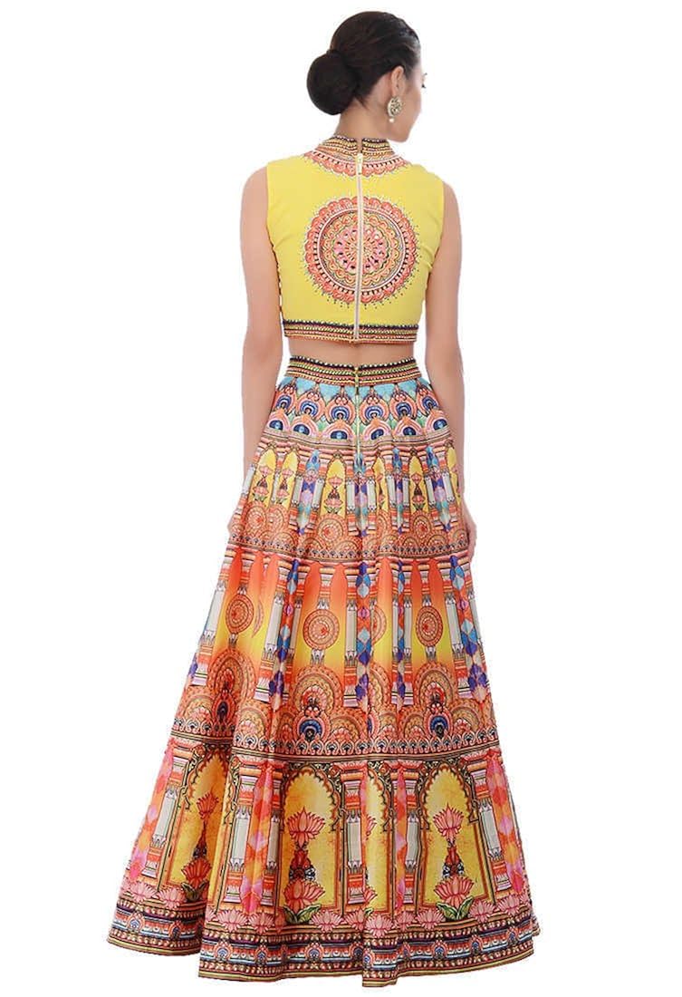 zeel clothing women's silk lehenga choli (zcfp009, yellow, free size)