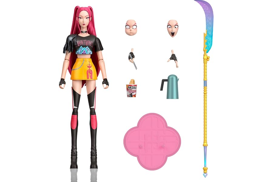 Mattel Kpop Demon Hunters HUNTR/X Mira Action Figure | 6-inch scale, 18 Articulation Points, Wearing “How It’s Done” Look, Sword, Themed Accessories, Swappable Faces & Hands