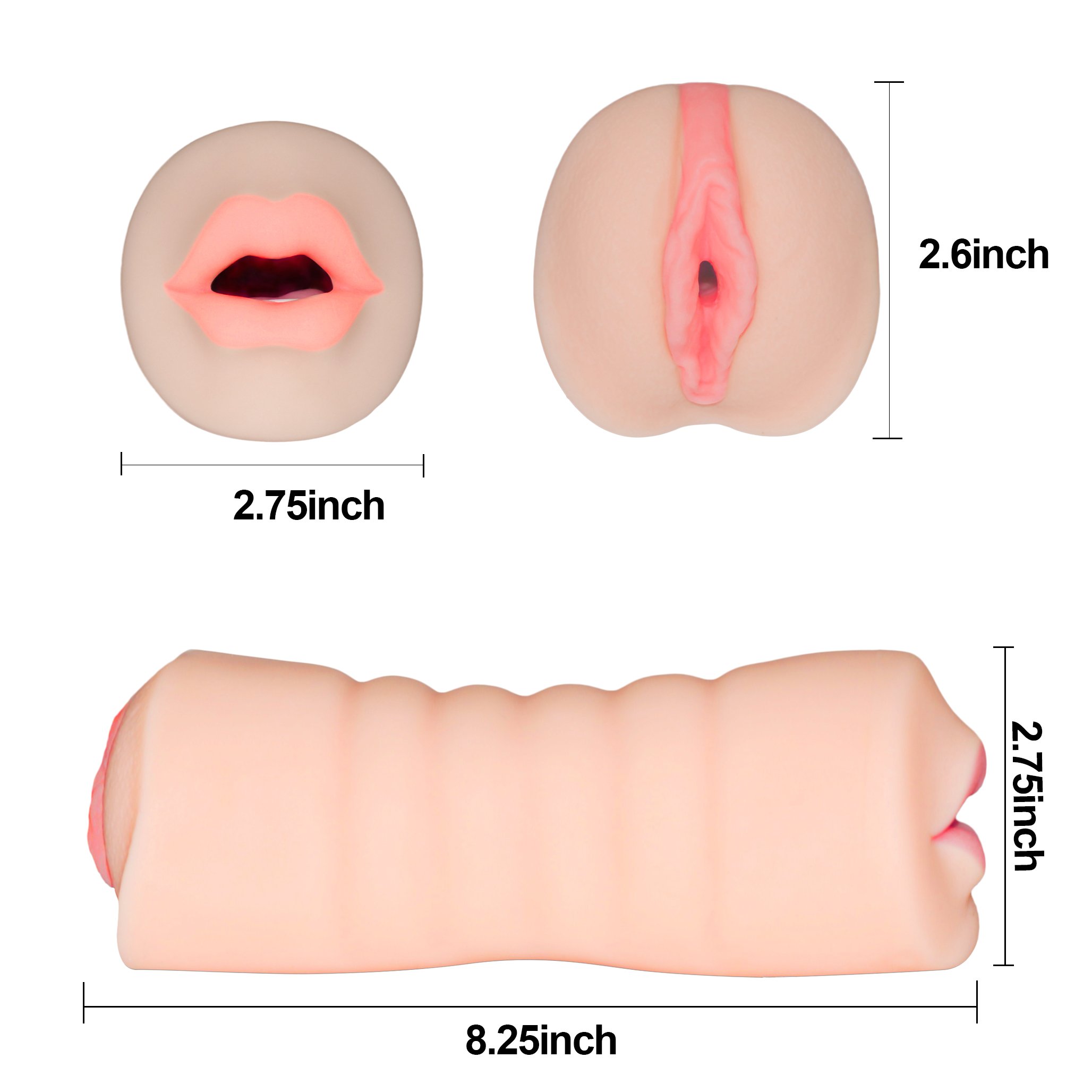 Blowjob Vagina Masturbieren Taschenmuschi Masturbator Lustmuschi mit Realistische Vagina & Mund mit Zunge und Zähne 3D Gesicht Sexpuppen für Männer Muschi Masturbation