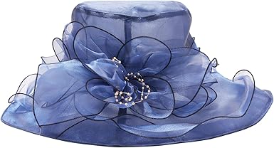 navy and white fascinator hat