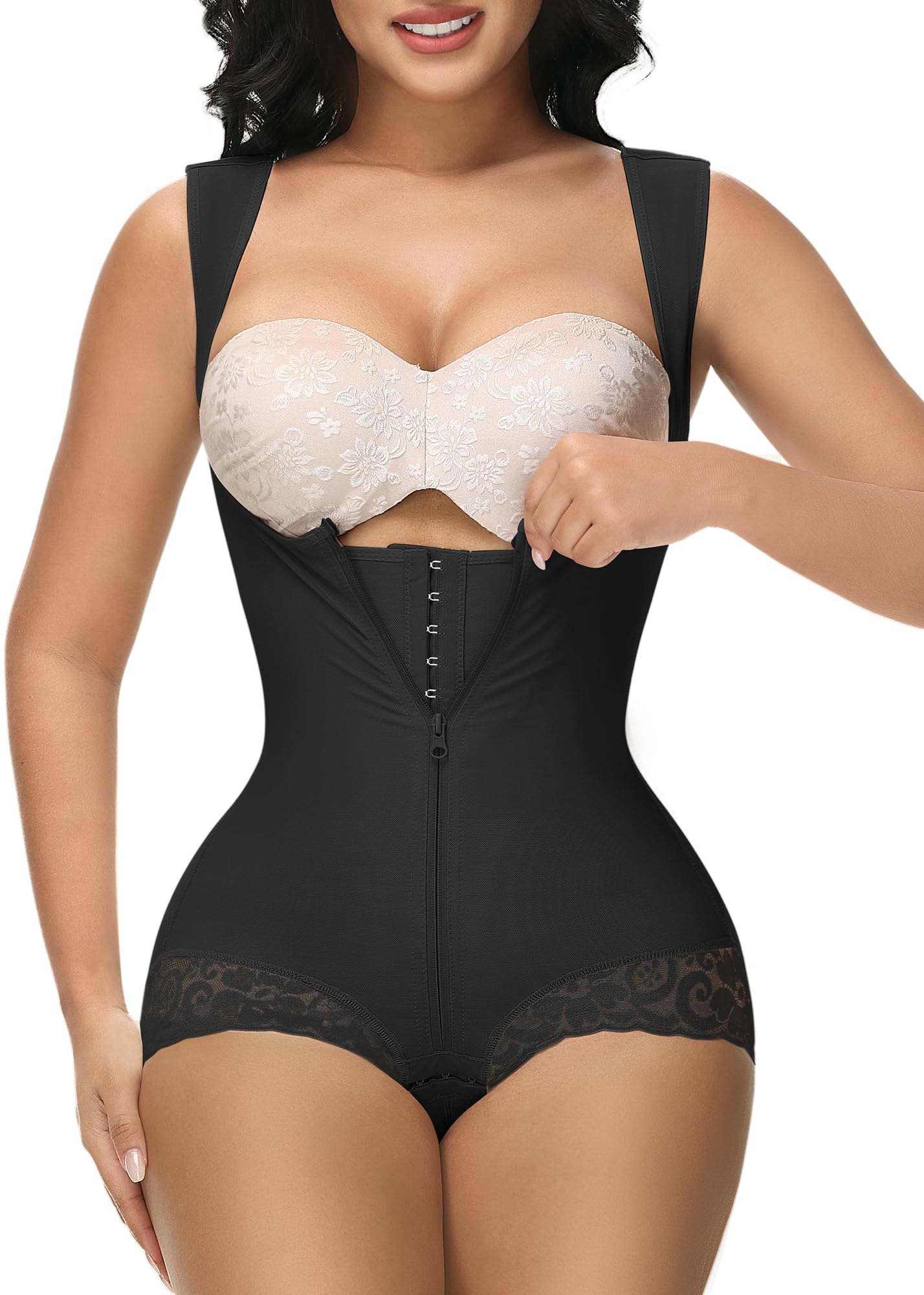 Photo 1 of M MYODRESS Fajas Colombianas Plus Size Lipo Compression Garments Post Surgery Girdle Full Body Shapewear Tummy Control Extreme Curvy Faja Corset Tummy Tuck Body Fajas para Mujer Butt Shaper Black S