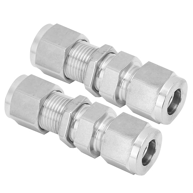 Compression Bulkhead, Delicate Bright Convenient Stainless Steel