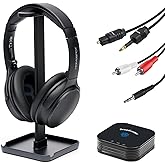 HomeSpot JM320, Auracast TV Headphones, Bluetooth 5.3, with BA210 v2 Transmitter for AV Home Theater Projector, TV & Mobile Seamless Switching, LE Audio Low Latency, Gifts for Senior (Basic Pack)