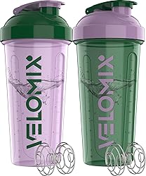 VELOMIX -2 Pack- 28 oz Protein Shaker Bottles for