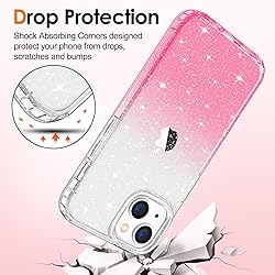 Hython for iPhone 15 Case Glitter, Cute Clear