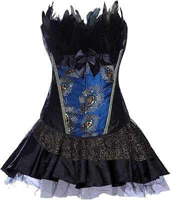 peacock corset dress