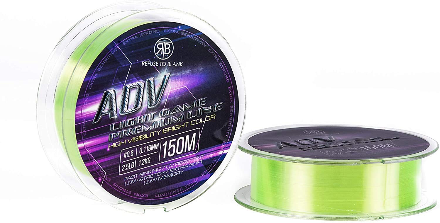 RTB ADV Light Game Trout Monofilament Fishing Line Light Yellow 150m (0.137mm - 3.5lb)
