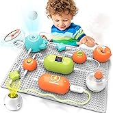 RISUNTOY Circuits Kit for Kids Ages 3-12, 300+ STEM Projects with 31 Parts, Electronics Exploration Kit for Boys Girls 5-7 8-