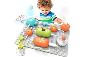 RISUNTOY Circuits Kit for Kids Ages 3-12, 300+ STEM Projects with 31 Parts, Electronics Exploration Kit for Boys Girls 5-7 8-