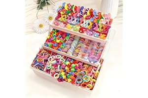 555-Piece Candy Color Hair Accessory Set for Girls - Clips, Scrunchies, Bows & Ties with Organized Storage Box, Durable Hair 