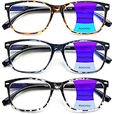 CLASAGA Progressive Multifocus Reading Glasses for Women, Pattern Print Blue Light Block Stylish Ladies Computer Readers