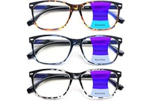 CLASAGA Progressive Multifocus Reading Glasses for Women, Pattern Print Blue Light Block Stylish Ladies Computer Readers
