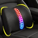 Lumbar Support Pillow for Car, Back Support Cushion for Office Chairs | Memory Foam Car Lumbar Support for Driving Seat, Adjustable Straps, Car Back Support for Long Drives, Office Chairs, Black