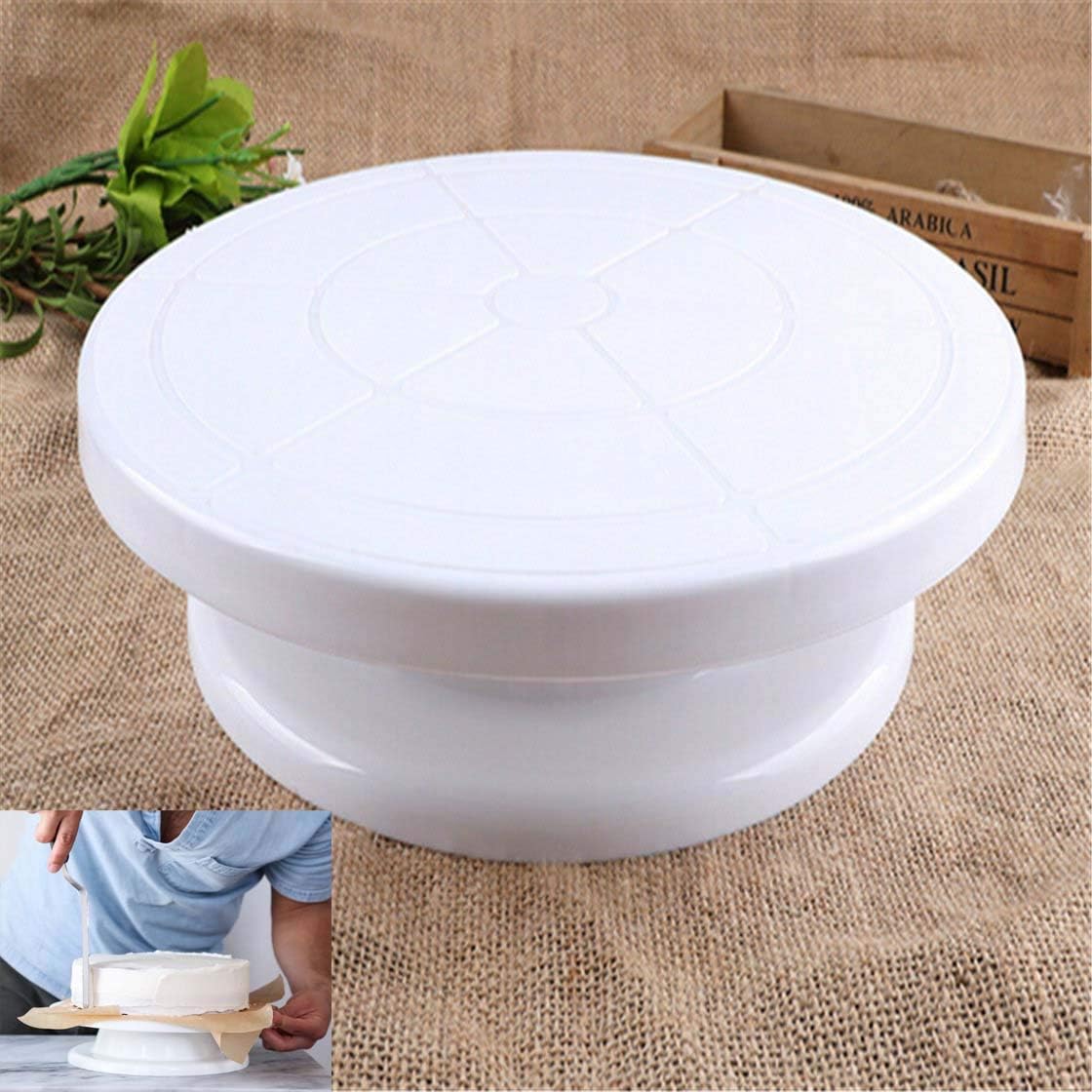 Twinthers Cake Turntable Revolving Cake Decorating Stand Cake Stand Sugarcraft 28cm Turntable and Easy Glide Fondant Smoother