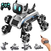 HuiJuKeJi Interactive Robot Dog RC Stunt Car, Gesture Sensing &amp; 2.4Ghz Remote Control Cars, Mecanum Wheels, LED Eyes with Music, Rechargeable for Extended Indoor/Outdoor Fun, Gift for Kids 6-12