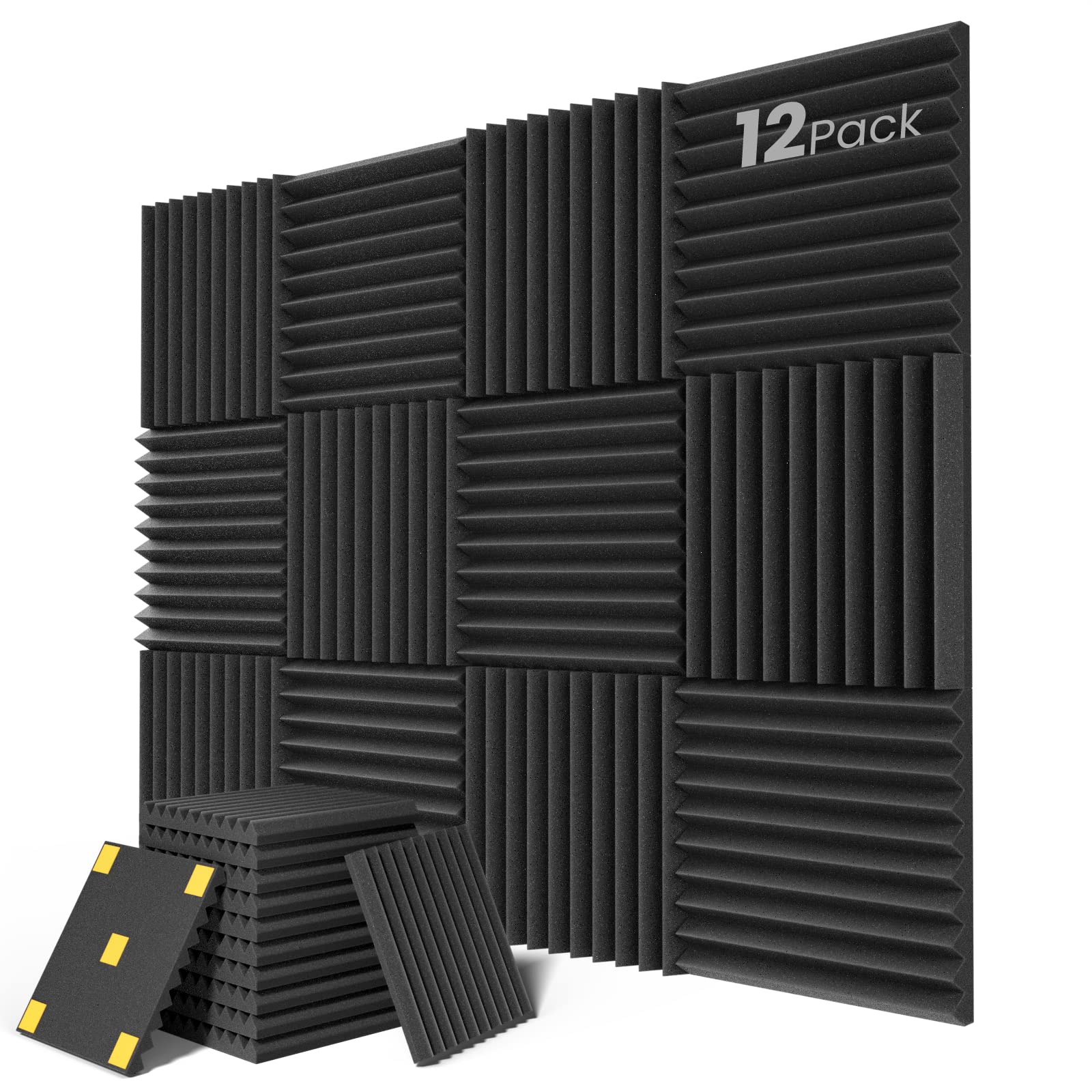 Mua 12 pack Acoustic Panels, 1" X 12" X 12" QuickRecovery Sound Proof