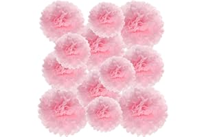 PATIKIL 8" 10" 12" Tissue Paper Pom Poms, 12PCS Pom Poms Paper Flowers Ball Tissue Paper Flowers Assorted Size for Wedding Br