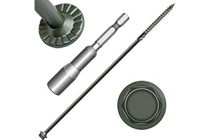 Mywish 50 Pack #14 x 10 Inch Exterior Lag Screws, 6.3x100mm Serrated Hex Washer Structural Deck Wood Screw, Heavy Duty Constr