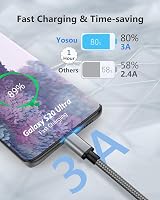 Yosou USB C Cable 2M 2 Pack USB A to C Fast Charging Braided Lead for Samsung view 2