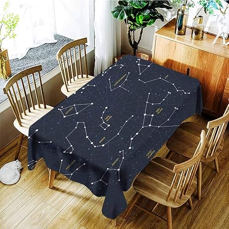 Amazon Xxans テーブルクロス 子供用 星座 シロクマのシルエット 星 落書きスタイル イラスト キッチンダイニングテーブル装飾用テーブルカバー ペールブルー ブラック ブルーグレー 52 X70 133cmx178cm テーブルクロス オンライン通販