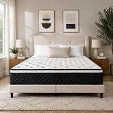 JELFUS Queen Mattress, 12 Inch Queen Size Mattress in a Box, Pocketed Coils | Medium Firm, Motion Isolation, Lumbar Support, Pressure Relief, Soft &amp; Breathable Fabric