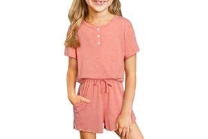 blibean Girls Summer Outfit 2024 Pockets Two Piece Shorts Set Size 4-13 Years