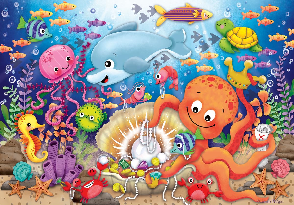 Ravensburger Fishie's Fortune 24 Piece Giant Floor Jigsaw Puzzle for Kids Age 3 Years Up - Educational Toddler Toys & Games — image 1