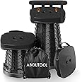 aboutool Folding Camping Stool, Square Collapsible Portable Stool,Collapsible Stool with Elastic Seat Cushion& Adjustable Nylon Bag, Sturdy Lightweight Telescoping Foldable Stool,Max Load 485lb