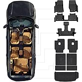 SANBAN-AXE Floor Mats & Cargo Liner for 2021-2025 Jeep Grand Cherokee L (6-Passenger Without Center Console) - All Weather TPE Custom Fit, 1-3 Rows & Second-Row backrest Protectors