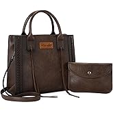 Wrangler Tote Bag for Women Western Cowhide Purse and Wallet Set