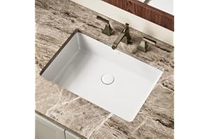 22 Inch Undermount Bathroom Sink Rectangle, Los Flexi 22" x 16" White Ceramic Vanity Sink with Overflow for Bathroom, Modern Rectangular Undercounter Lavatory Basin