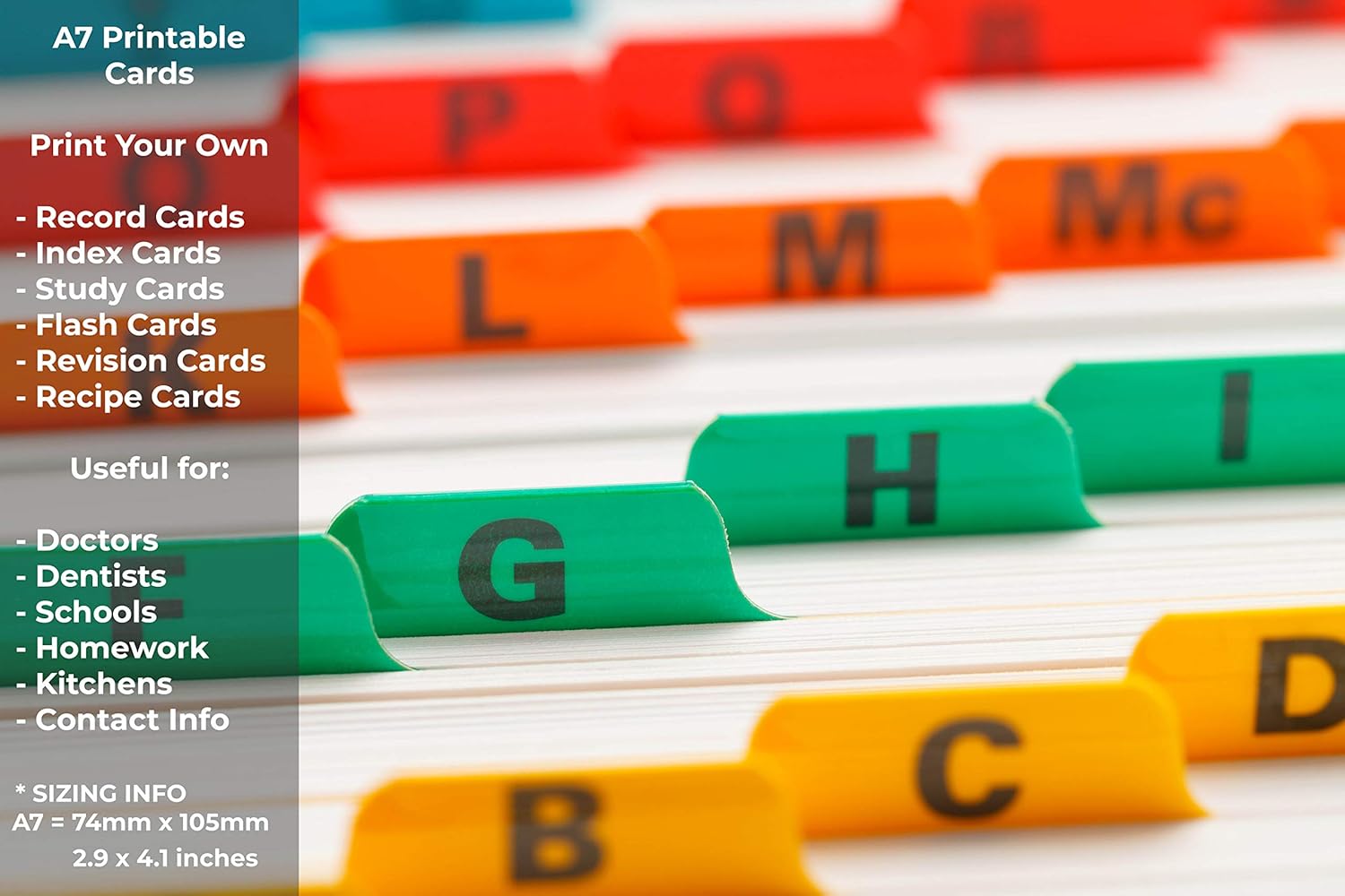 OfficeGear A7 Card Perforated Printable Record Index Study Refill Cards