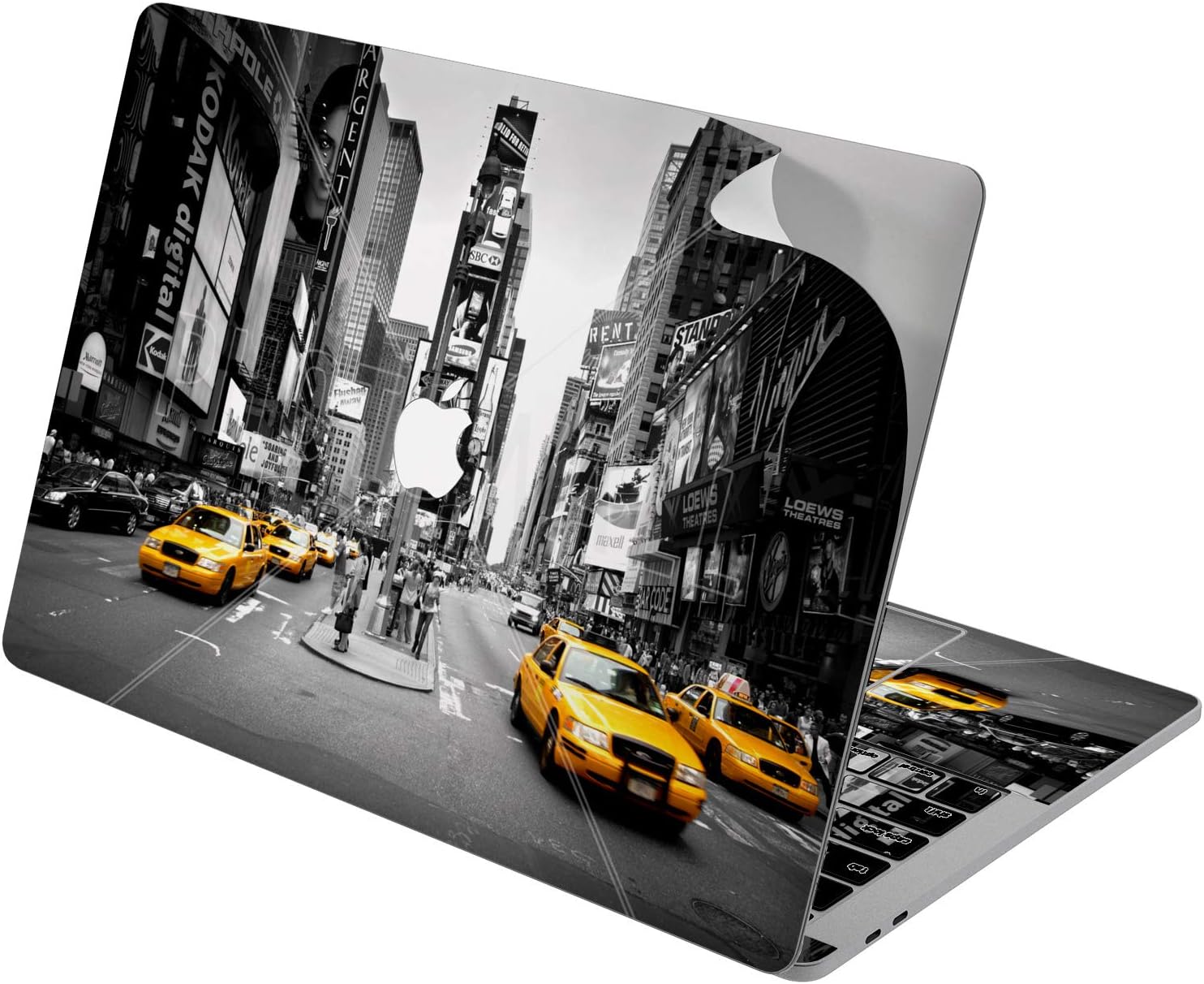 Cavka Vinyl Decal Skin for Apple MacBook Pro 13" 2019 15" 2018 Air 13" 2020 Retina 2015 Mac 11" Mac 12" New York City Print Times Square Street Nightlife Laptop Cover Design Cool Sticker Protective