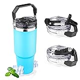 30oz Tumbler with Handle and Flip Straw Lid Double