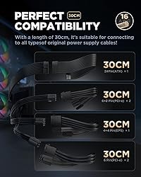 ASIAHORSE 16AWG PSU Cable Extension Power