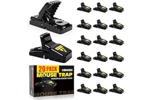 USKICH 20 Pack Mouse Traps Indoor for Home,Mice Traps for House,Reusable Mouse Trap That Work,Small Mice Catchers for Home Indoor, Quick Set Mousetraps Effective