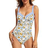 Women's Underwire One Piece Swimsuits Tummy Control Ruched Bathing Suit Color Block Swimwear Full Coverage Slimming Swim Suit
