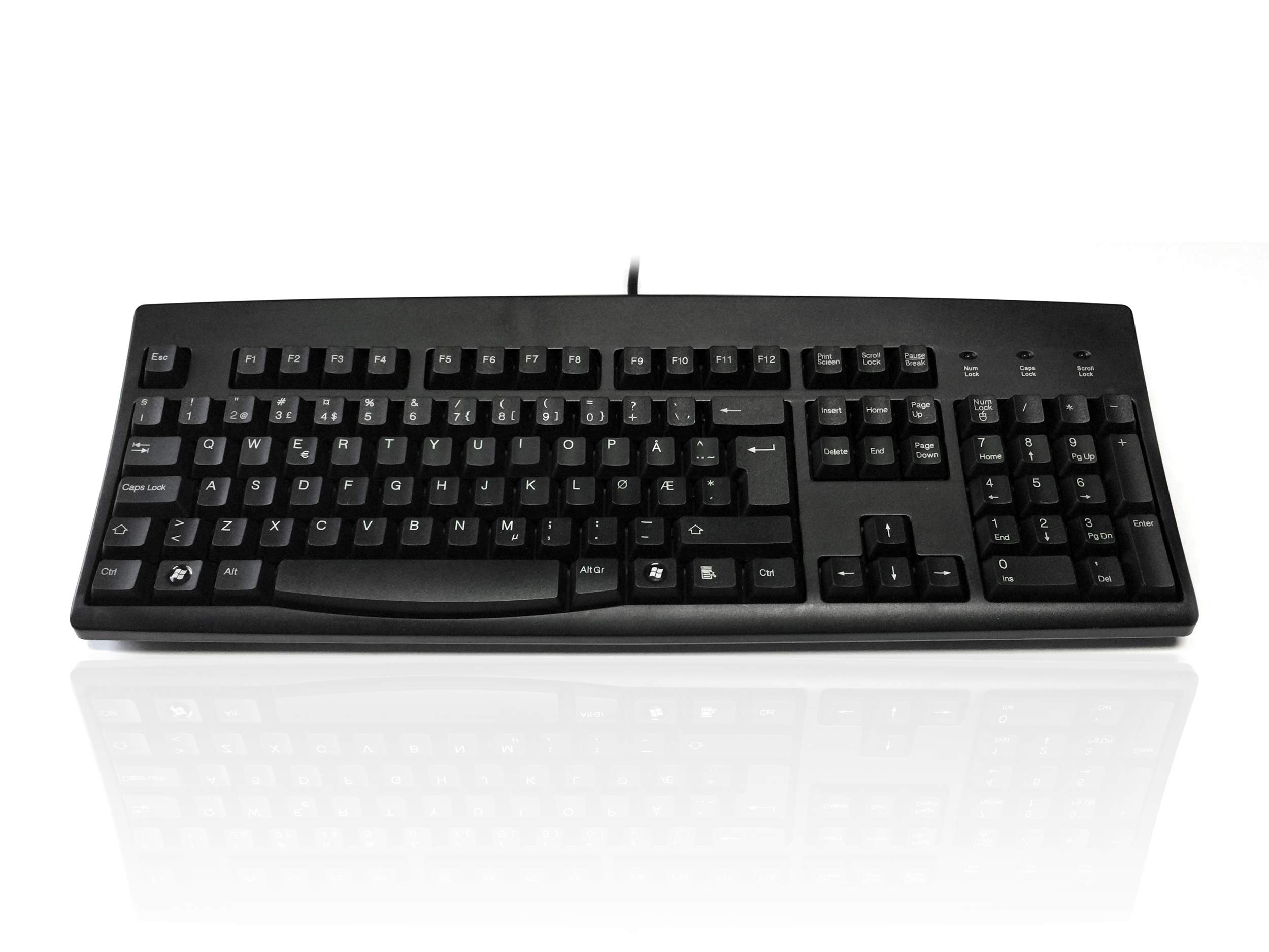 Accuratus 260 Norwegian - USB & PS/2 Full Size Norwegian Layout Professional Keyboard with Contoured Full Height Touch Typing Keys