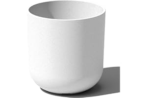 Veradek Mason Series Lima Planter - Round Planter for Indoor or Outdoor Porch/Garden | Made from Plastic-Stone Composite with Drainage Holes | Modern Décor for Succulents, Flowers, Small Plants