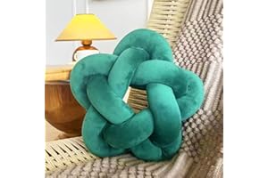 XIAIJIA Star Shaped Knot Pillow Decorative Pillow for Bed Soft Dark Green Throw Pillow Cute Knotted Pillow Home Decor Pillow Aesthetic Pillow