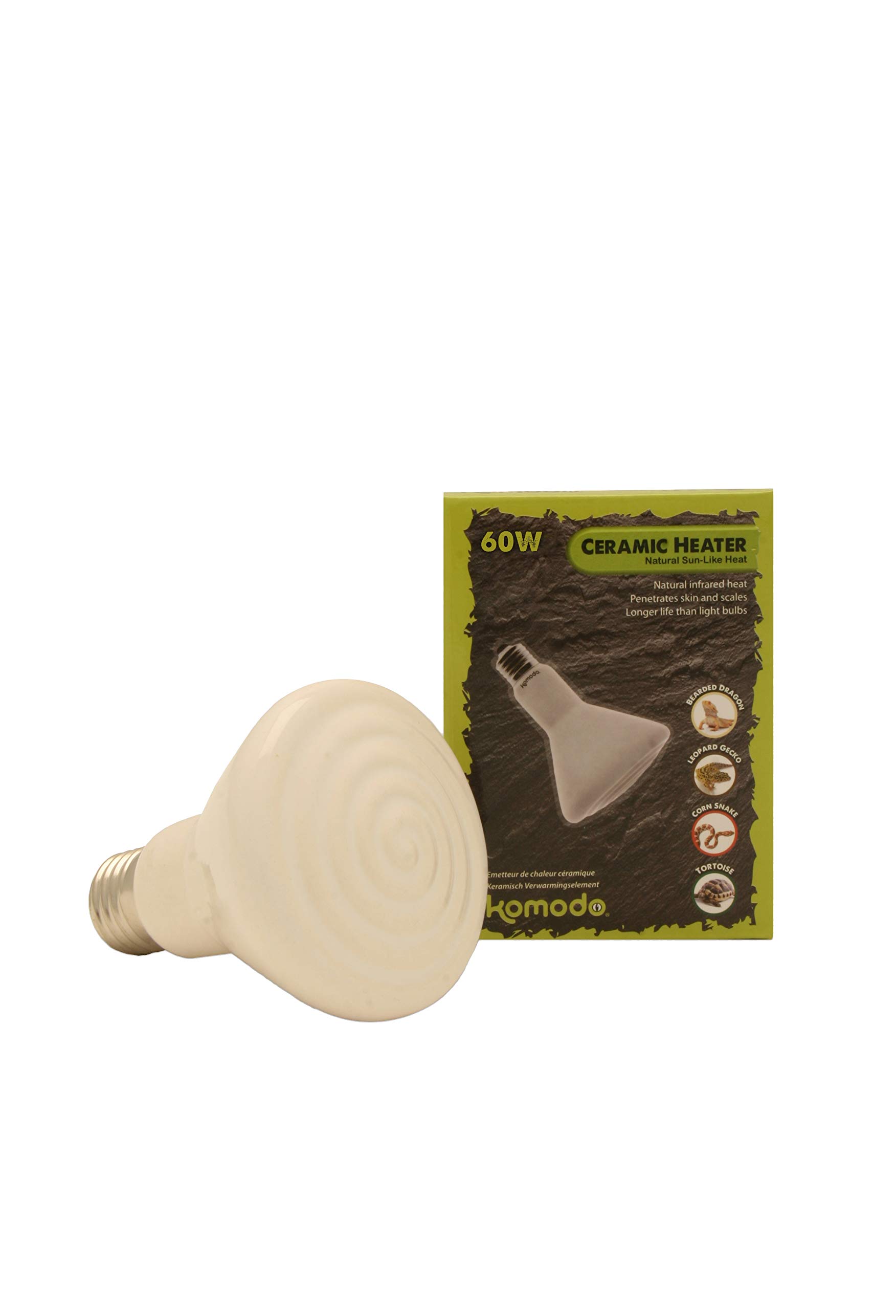 Komodo White Ceramic Heat Emitter, 60 w