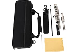 C Key Piccolo Flute Beginner Professional Music Instrument with Cleaning Kit for Practice Performance