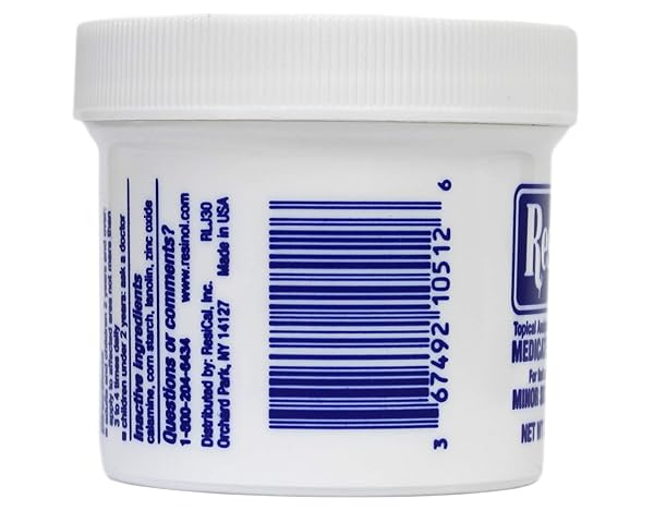 RESINOL MEDICATED OINTMENT FOR ITCH RELIEF AND PROTECTION OF SKIN RASHES AND IRRITATIONS, 3 OUNCE JAR (PACK OF 1)